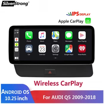 SilverStrong 10,25-дюймовый автомобильный мультимедийный плеер Android с GPS-навигацией и радиоплеером для AUDI Q5 2013-2017 Встроенный беспроводной аудиосистема Carplay