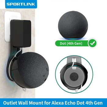Настенная подставка для розетки SPORTLINK для Alexa Echo Dot 4-го поколения, кронштейн для смарт-динамика 4-го поколения, экономия места, вешалка-полка