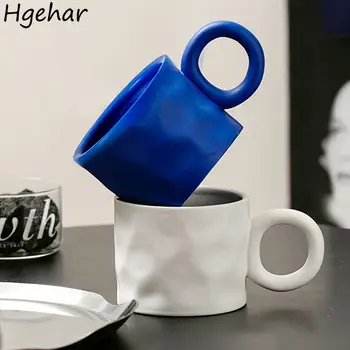 Кофейные кружки Бытовые Креативные Керамические чашки Кружка для воды и молока Дизайнерский офис Чашка для напитков Подарок на День рождения с высокой термостойкостью