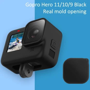 Силиконовый Защитный Чехол для GoPro Hero 11 10 9 Черный Рукавный Корпус Рамка Корпуса с Ремешком Аксессуар Для Go pro 10 9 Case