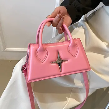 Модная сумка из искусственной кожи с рисунком звезды, модная винтажная сумка через плечо Y2k Hot Girl, высококачественная простая квадратная сумка через плечо