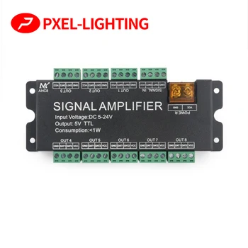 AHC8 DC12V 24V 8 каналов 8CH SPI TTL синхронизатор сигнала светодиодный усилитель 8 портов выхода для пиксельного контроллера светодиодной ленты