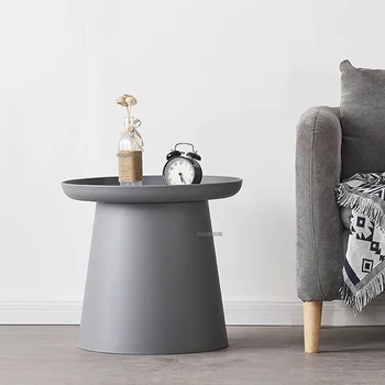 Простые пластиковые журнальные столики в скандинавском стиле для гостиной, креативный круглый журнальный столик, диван, приставной столик, стол, Домашняя мебель для гостиной