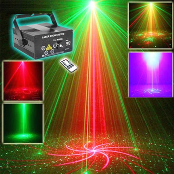 5 Линз 80 Узоров RG Laser Stage Light BLUE LED DJ Show Effect Проектор Света