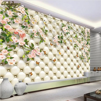 beibehang Пользовательские фотообои наклейки на стены высокая имитация мягкой сумки цветы ТВ фон настенный papel de parede