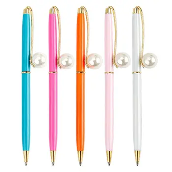 Металлическая шариковая ручка с имитацией жемчуга 0,7 мм, фирменные ручки для письма, школьные канцелярские принадлежности W3JD