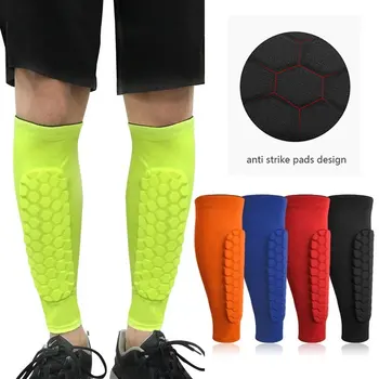 Спортивные футбольные щитки для голени, компрессионные рукава для икр, Сотовый футбольный протектор Shinguard, Защитные носки, Леггинсы, щитки, накладки для мужчин
