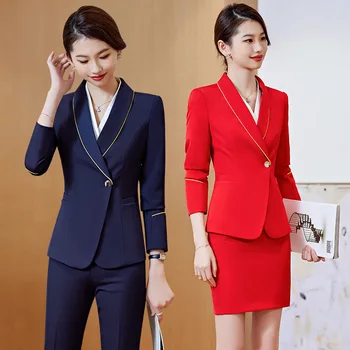 2023, Весна и лето, новый модный костюм с длинным рукавом, рабочая униформа стюардессы China Southern Airlines, Офисный женский костюм, формальный Wea