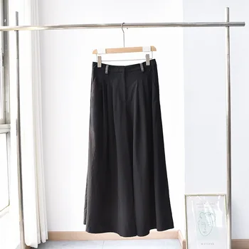 2023 Летние Новые Женские Повседневные Укороченные брюки-юбка Трапециевидной формы с высокой талией, Тонкого сечения,