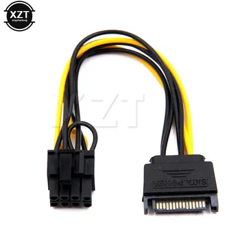 Высококачественный кабель SATA с 15-контактным разъемом на 8-контактный кабель 20 см с 15-контактным разъемом SATA на 8-контактный (6 + 2) Кабель питания PCI-E