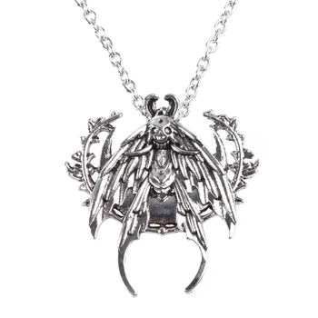 Лунный Мотылек ожерелье готический полумесяц ожерелье моль кулон ожерелье ювелирные изделия подарок Гот для женщин ювелирные изделия в виде насекомых 