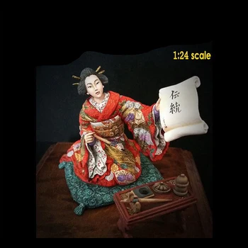 Комплекты миниатюрных моделей из смолы в разобранном виде, 1/24, сидящая древняя женщина, Неокрашенные