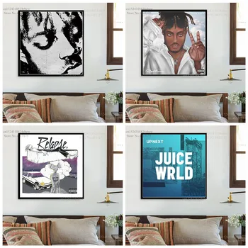 Juice WRLD Горячий плакат Рэпера, певца, Обложка музыкального альбома, картина на холсте, настенные художественные плакаты и принты, домашний декор