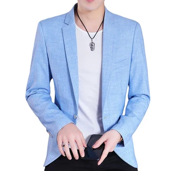 Бутик мужской моды в деловом корейском стиле, удобный джентльменский Элегантный однотонный повседневный тонкий пиджак в британском стиле