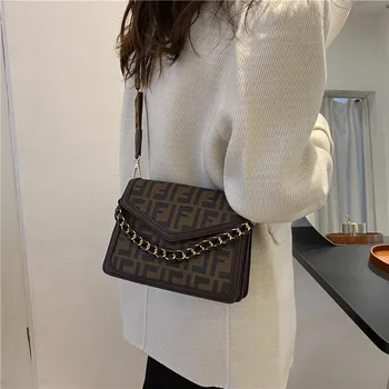 Женская сумка 2023, новая мода, Универсальные сумки с буквенным принтом на одно плечо, высококачественные дизайнерские сумки с маленькими квадратными клапанами