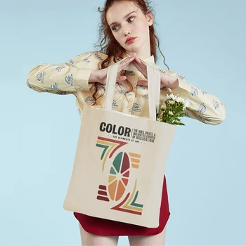 Цветовое пространство, форма, Античная Геометрия, Модульная Женская сумка-тоут, женские сумки для покупок с двойным принтом, Модная сумка для покупок в супермаркете
