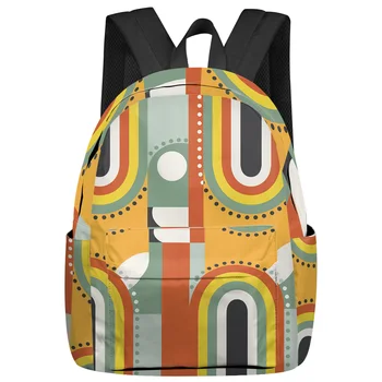 Средневековая геометрия Абстрактные цвета Рюкзак Школьные сумки для подростков Ноутбук Пользовательский рюкзак для мужчин Женская дорожная сумка
