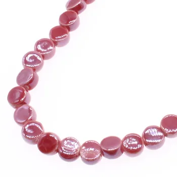 Красные керамические сплюснутые бусины CHONGAI для аксессуаров для браслета и ожерелья своими руками 8 мм