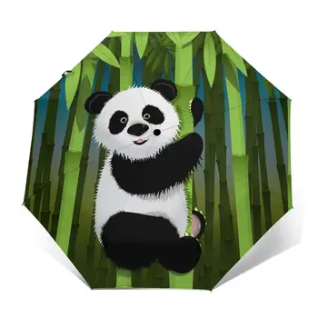 Автоматический зонт Curious Panda трехстворчатый женский мужской зонт от дождя