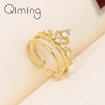 Кольца в виде короны принцессы для женщин, Обручальное кольцо с цирконом, свадебные украшения для вечеринки, День Святого Валентина