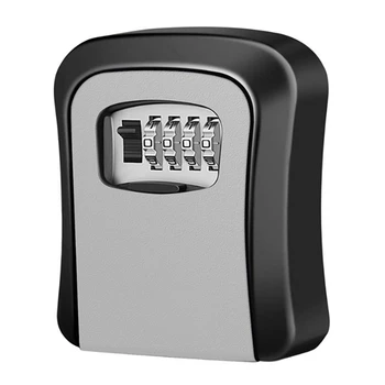 Настенный замок для ключей с 4-значным паролем, Кодовый замок безопасности для домашнего офиса, сейф для ключей, Органайзер для секретных ящиков для хранения