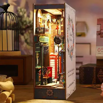 1 Комплект Модель форзаца 3D Мебель для лофта Деревянные украшения DIY 3D Пазл Форзац Миниатюрный Книжный уголок Комплект Аксессуаров для кукольного домика