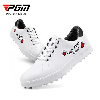Женская обувь для гольфа PGM, легкая, Мягкая, дышащая, водонепроницаемая, универсальная спортивная обувь для кемпинга, универсальная белая XZ111