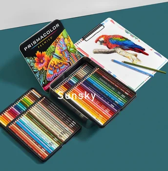 Мягкие масляные карандаши Prismacolor Premier, Набор из 132 Разноцветных карандашей для рисования яркими разноцветными оттенками, Книжки-раскраски