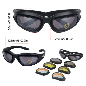 Оригинальный бренд Daisy Тактические поляризованные очки Goggles Солнцезащитные очки с коробкой из 4 линз Мужские охотничьи очки Солнцезащитные очки