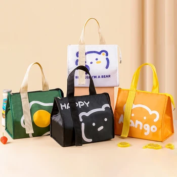 Сумка для ланча с корейским рисунком, термос-ланч-бокс из ткани Оксфорд для детей, женские сумки-холодильники, Переносная сумка для хранения продуктов, сумки для Бенто